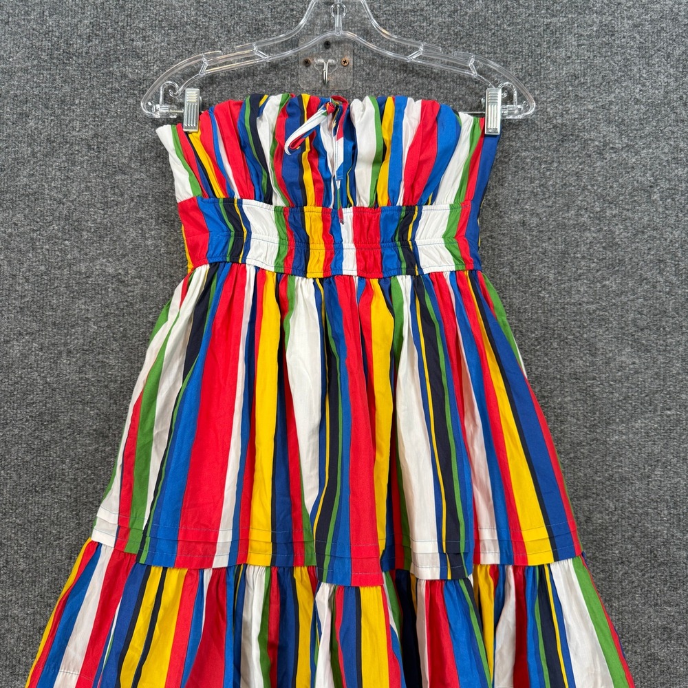 Anthropologie Dress Women Small Multicolor Striped Strapless Colorful Tiered NEW - Picture 3 of 11